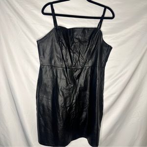 Black Faux Leather Mini Dress